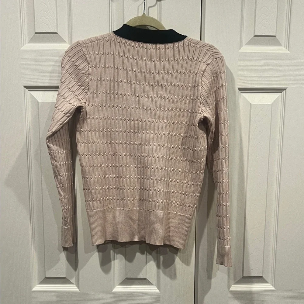 Adrianna Papell tan Cardigan with Black and gold Accents - Picture 8 of 10